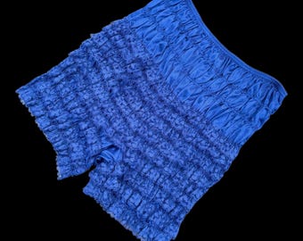 Vintage Royal Blue Ruffled Lace High Waisted Bloomers Pettipants Size Large | Lingerie | Square Dance | Coquette | Lolita