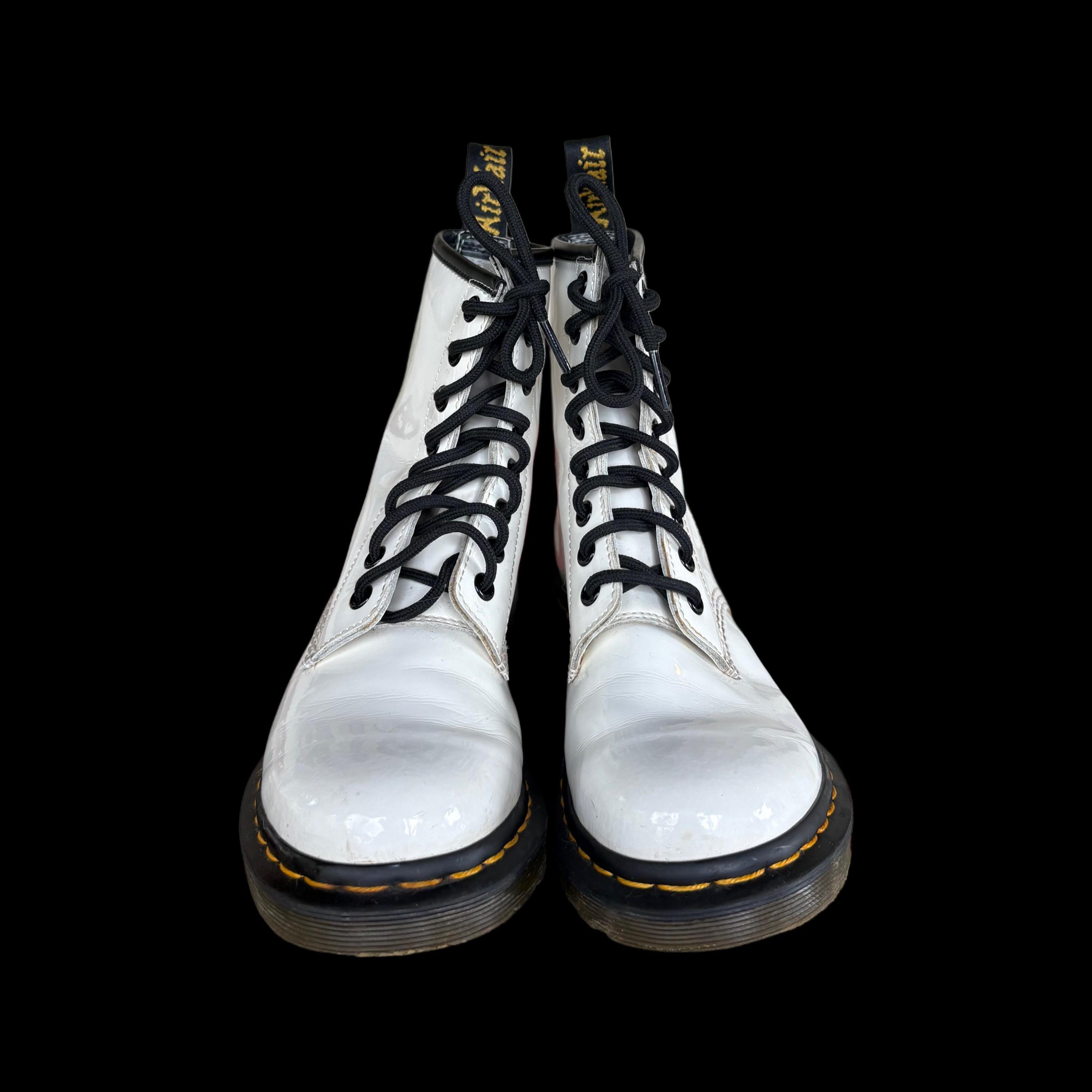 Dr. Martens 1460 Bex Lug Sole Combat Platform Boots 90s Grunge Y2k Neopunk White DR. MARTENS 1460 Pascal Max Optical White Platform Boots  main image 2