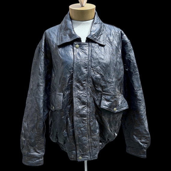 Vintage Patchwork Leather Bomber Jacket by Napoli… - image 1
