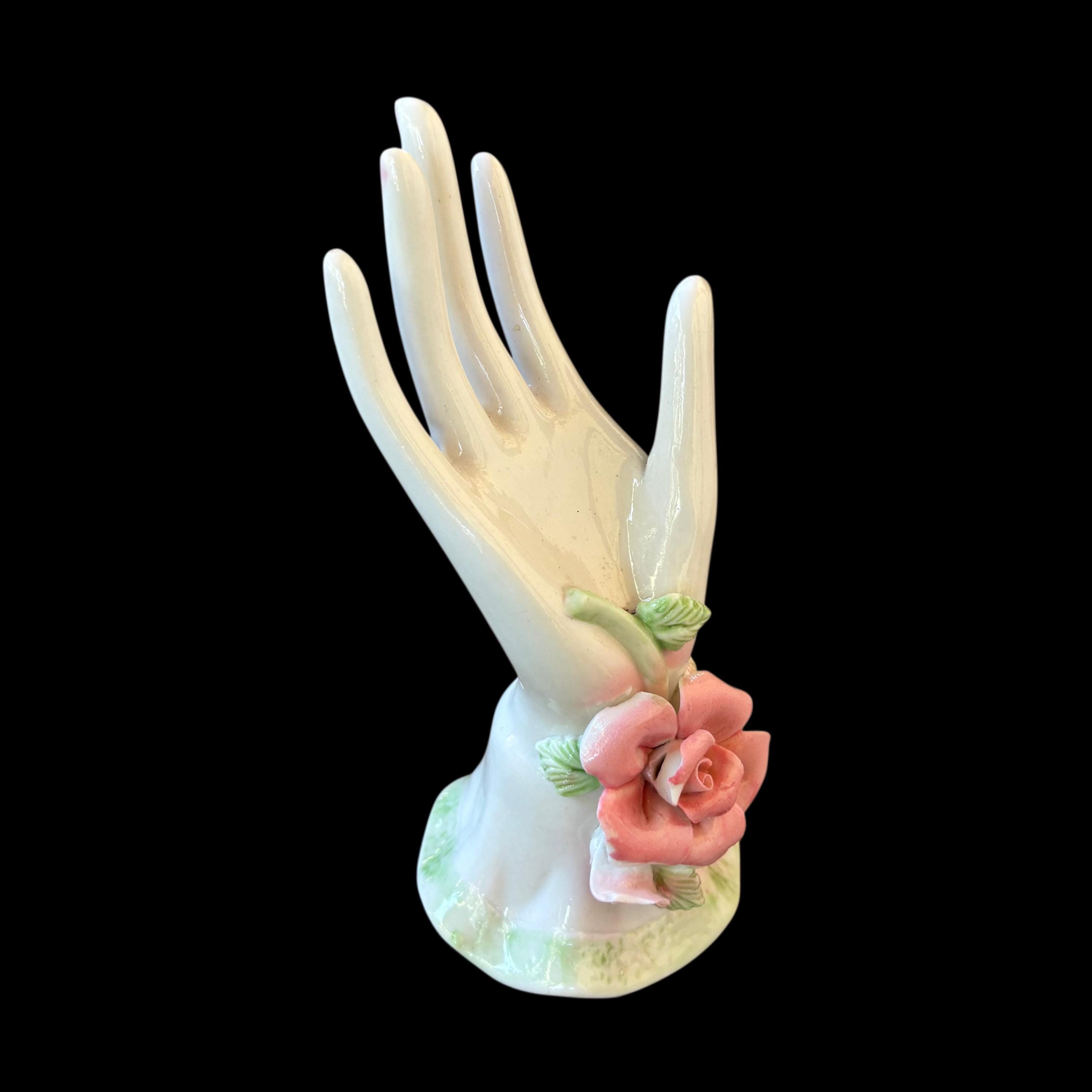 Vintage Porcelain Hand Ring Holder - Etsy