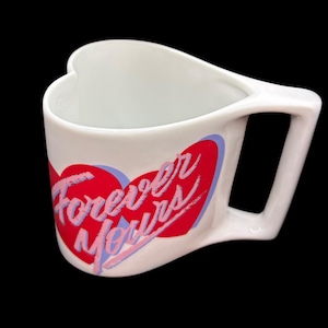 Vintage 1980s Avon Heart Shaped “Forever Yours” Romantic Double Heart Mug