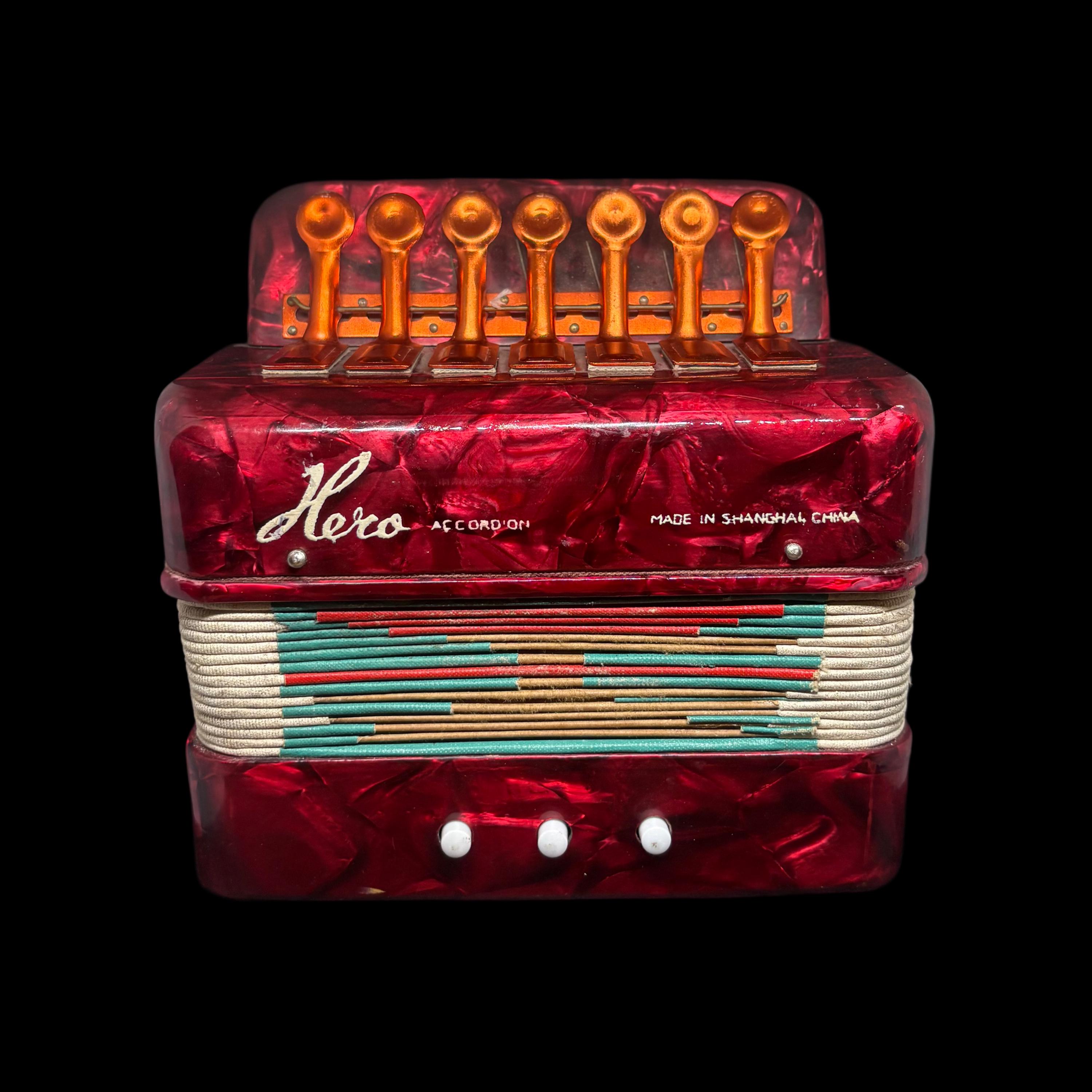 Vintage 1960s Hero Miniature Children's Toy Accordion Squeeze Box