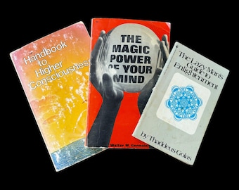 Lot of 3 Vintage New Age Spirituality Self-Help Metaphysical Paperback Books 1950s-1970s (AS IS - Flaws, Annotations)