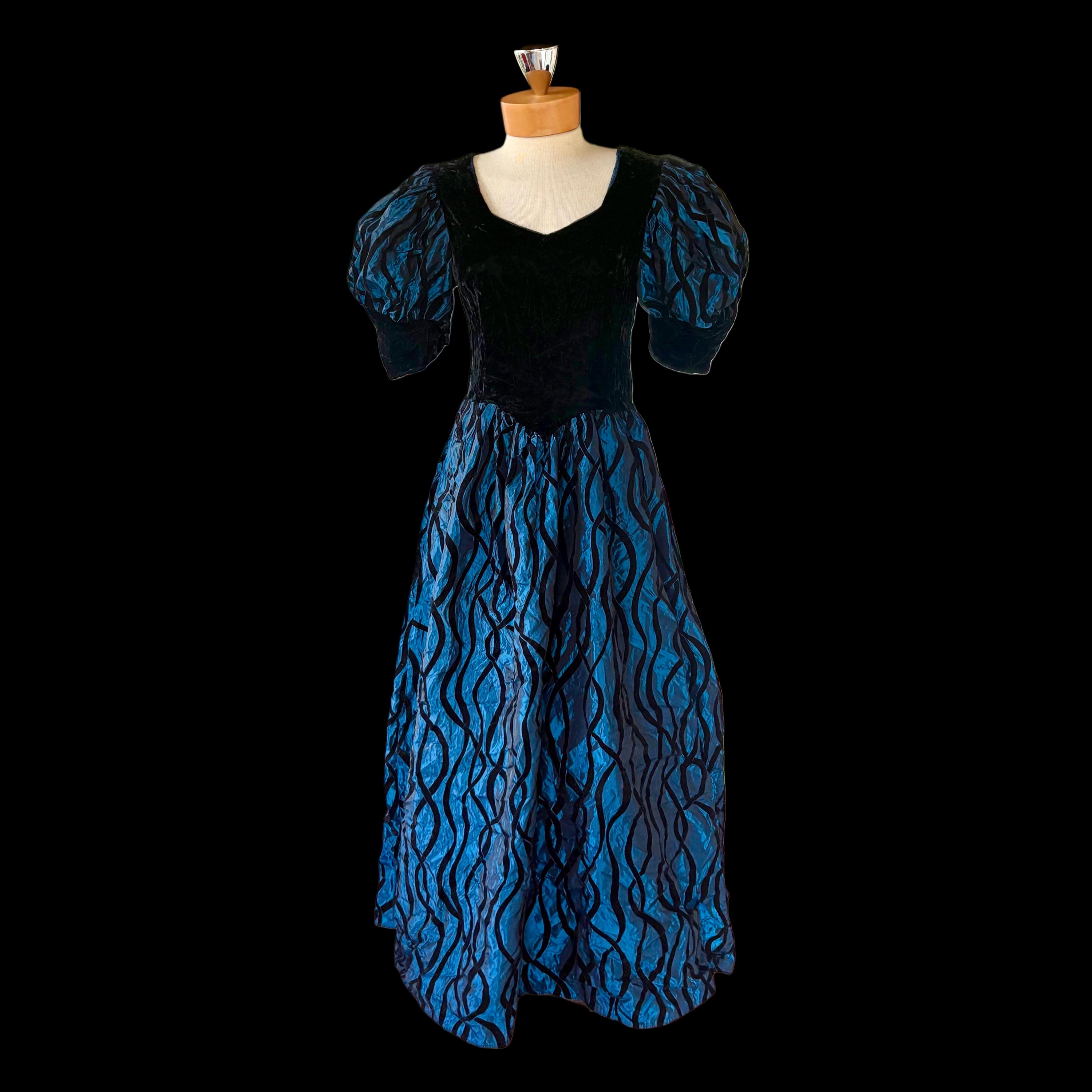 blue basque waist dress Basque Waist Dress with Beading