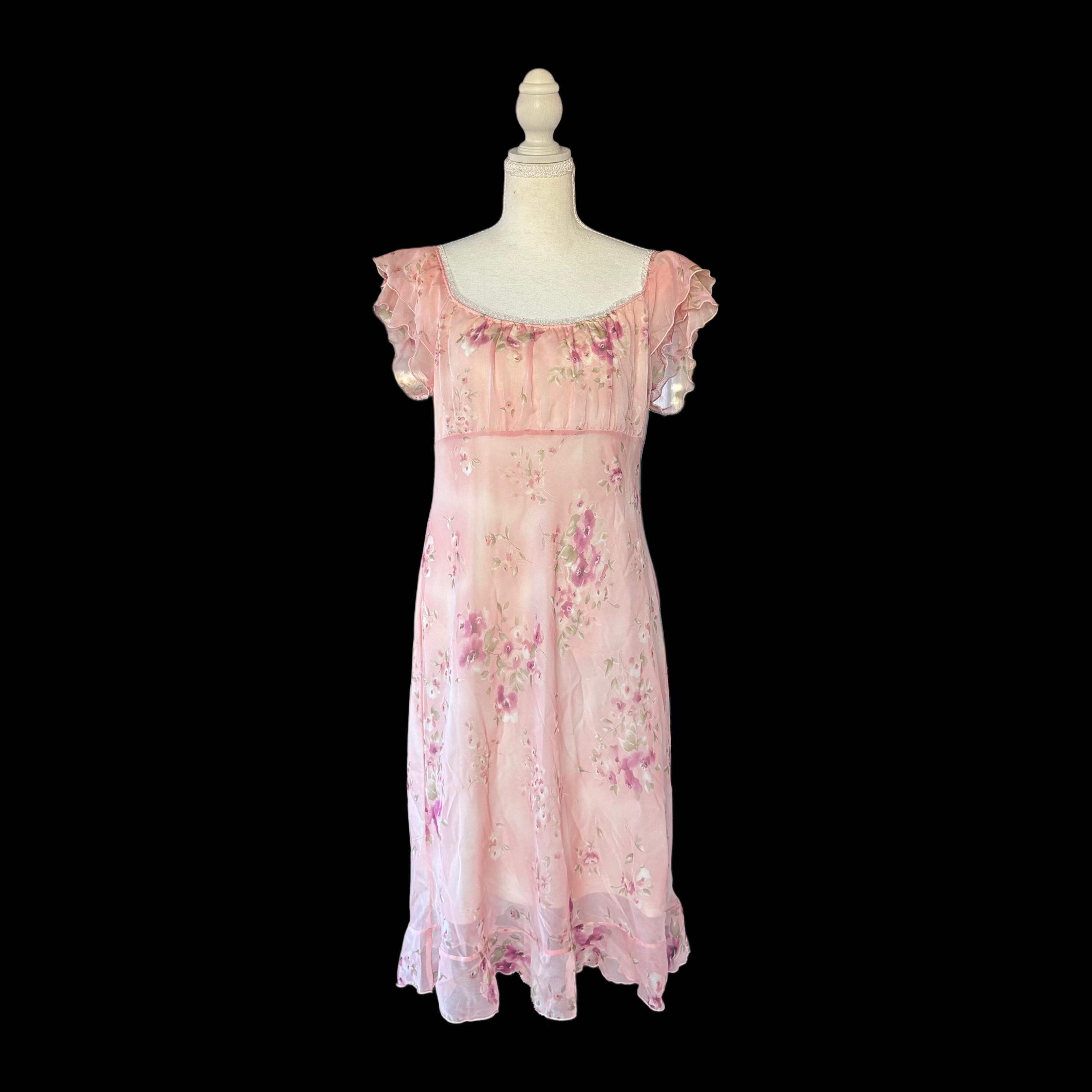 90s empire waist dress 90s floral velvet dress  OMNIA