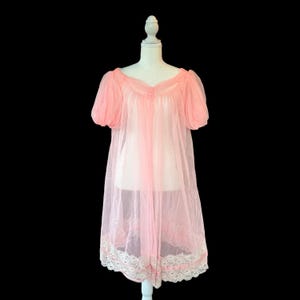 vintage lingerie babydoll dress cap sleeves lace Vintage Babydoll Cap Sleeve Lingerie