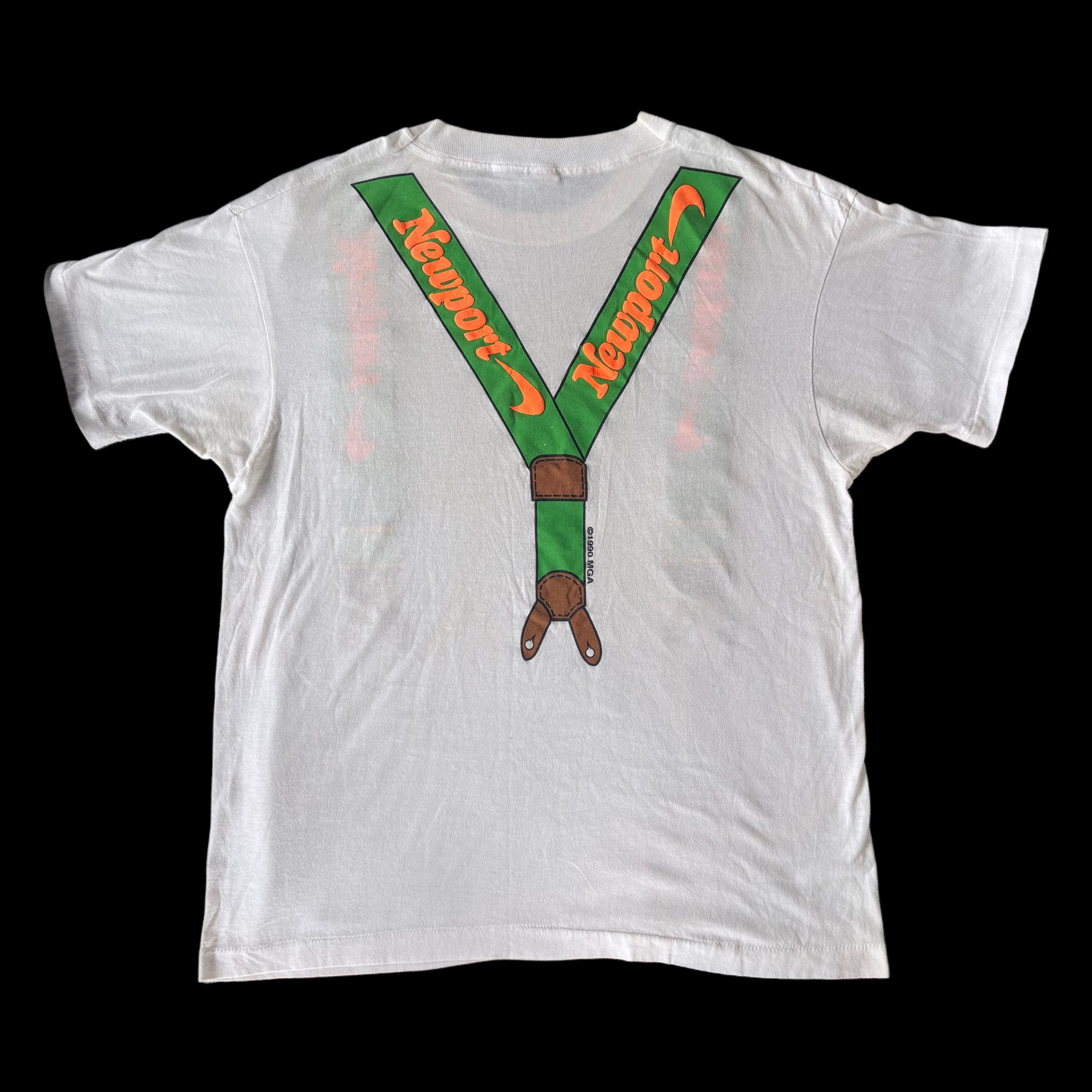 Vintage 1990 Newport Cigarettes Suspenders MGA Tobacciana White