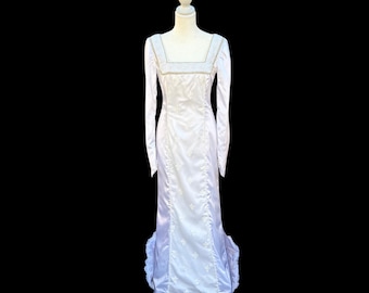 Vintage Medieval Renaissance Inspired Handmade White Wedding Dress Bridal Gown (READ DESCRIPTION)