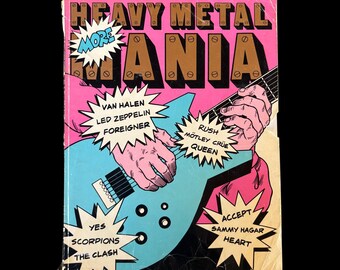 Vintage 1980s More Heavy Metal Mania Paperback Voice, Piano, & Guitar Sheet Music Tabs Lyrics Music Songbook (As Is)