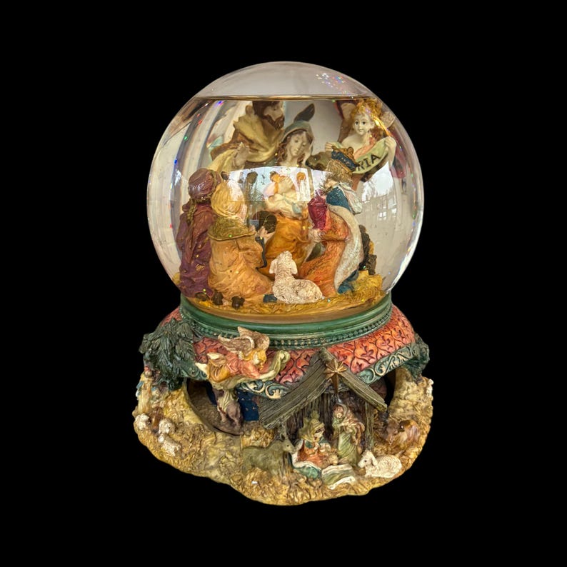 Large 8” Kirkland Musical Snow Globe W/ Christmas Nativity Scene ...