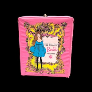 Vintage 1968 The World of Barbie Hot Pink Doll Carrying Case Made in USA by Mattel | Retro Children’s Toy | Girl’s Doll Accessories | 1960s