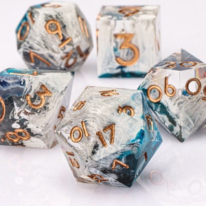 DnD Dice Resin dice set Sharp Edge dice, dungeons and dragons, RPG Resin Dice set, dnd dice, d20 dice Handmade Dice set resin d&d dice