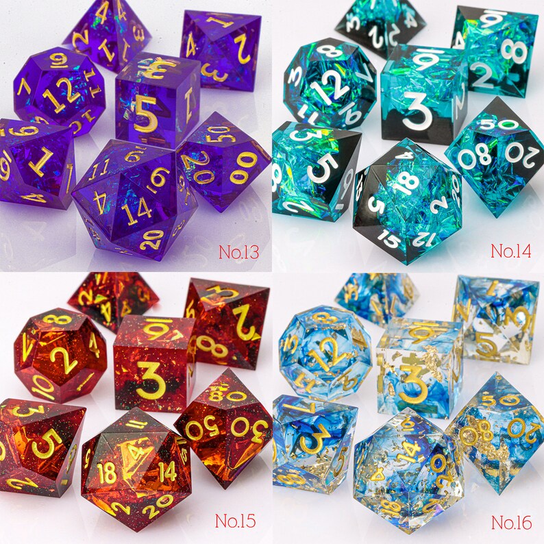 DND Dice Resin Dice Set Sharp Edge Dice Dungeons and Dragons Etsy