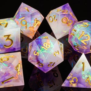 Hanmade Share Edge Resin Dice - D&D Dice for Dungeons and Dragons - d and d dice - Polyhedral Dice - Role Playing Games -D20 D6 D10 D12 D8