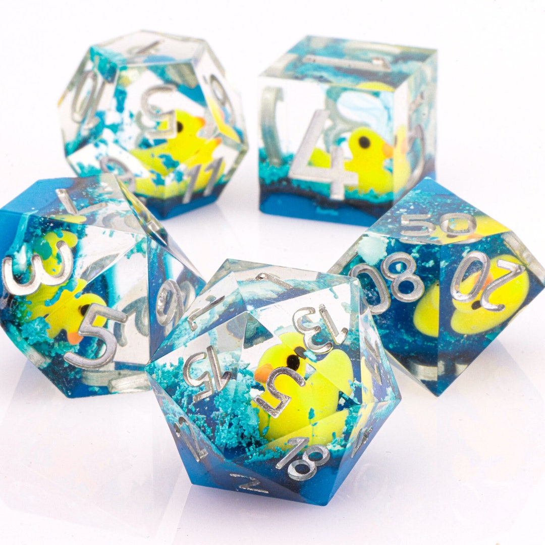 DND Duck Resin Dice, Handmade Resin Dice for Role Playing Games, Sharp
