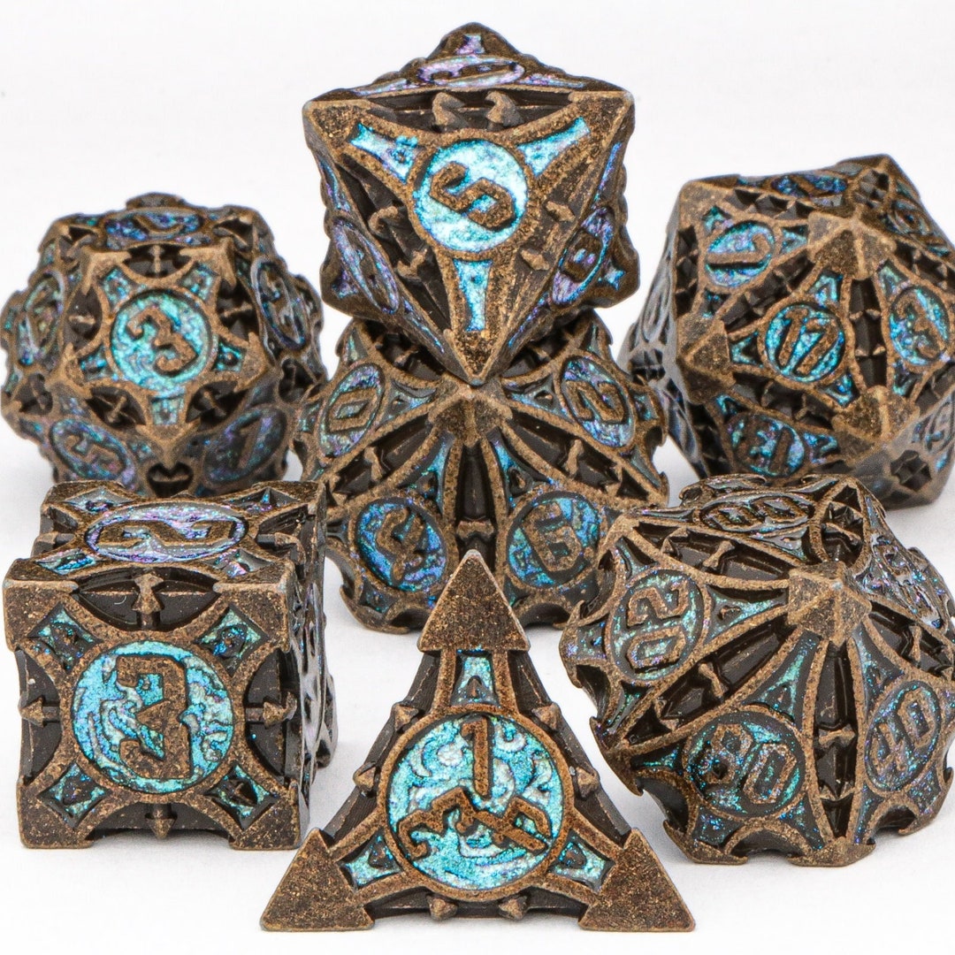 Full Metal Dnd Dice Metal Dragon Dice Dnd Dice Dungeons and Etsy