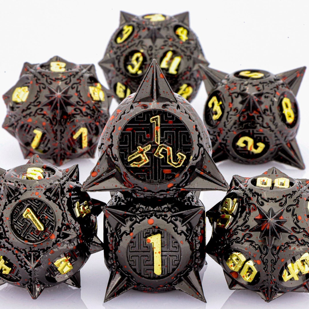 Blood Drops Metal Dice, RPG Dice, Dungeons and Dragons, Polyhedral