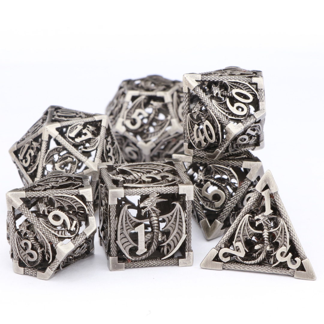 DND Dice / Hollow Metal Dnd Dice Set / Dungeonsanddragonsdice / Rpg
