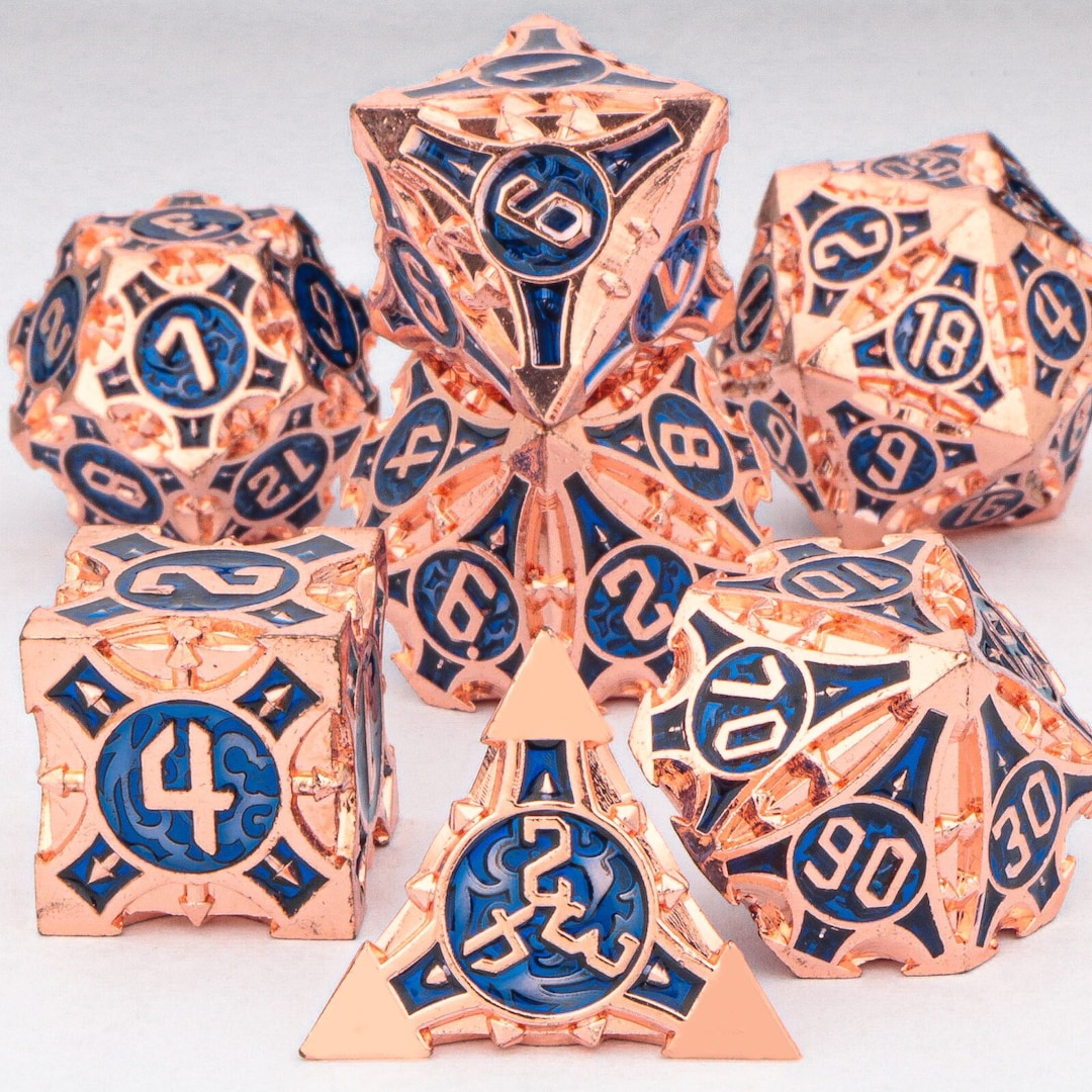Metal Dnd Dice Dungeons and Dragons Polyhedral Dice Set Etsy