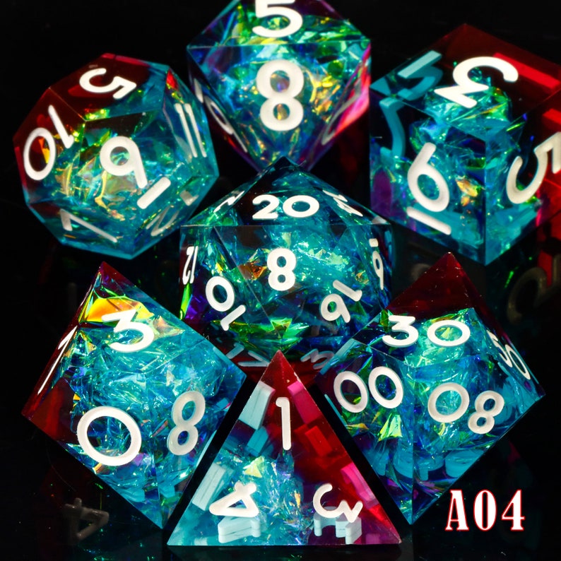 Resin Dnd Dice Set / D&D Dice Set / Sharp Edge Dice Set / Etsy