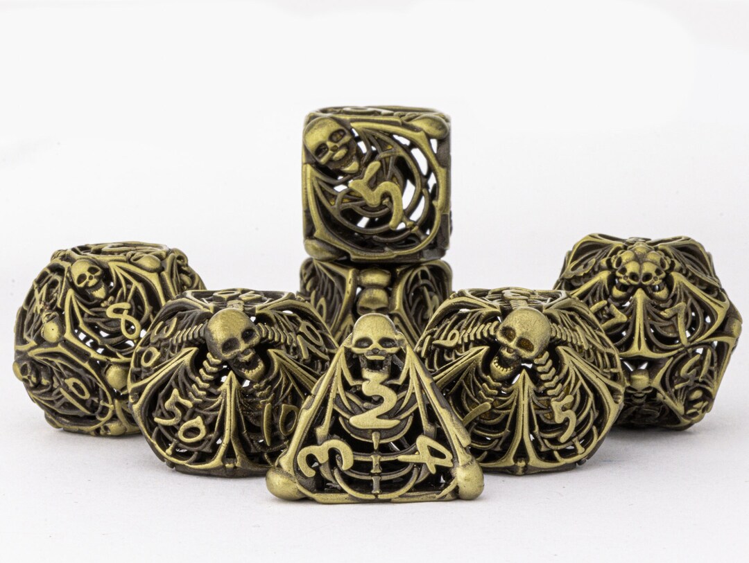 Vintage Dnd Dice / Skull Metal Dice / Hollow Metal Dice / Etsy