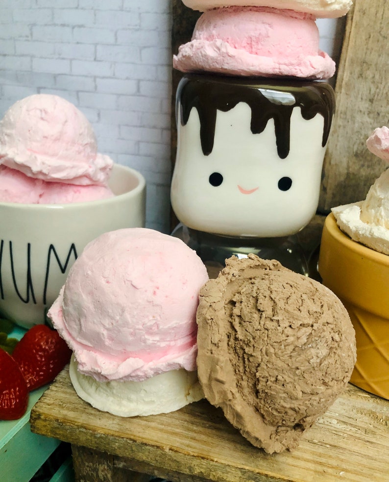 3 Individual Fake Ice Cream Scoops Etsy