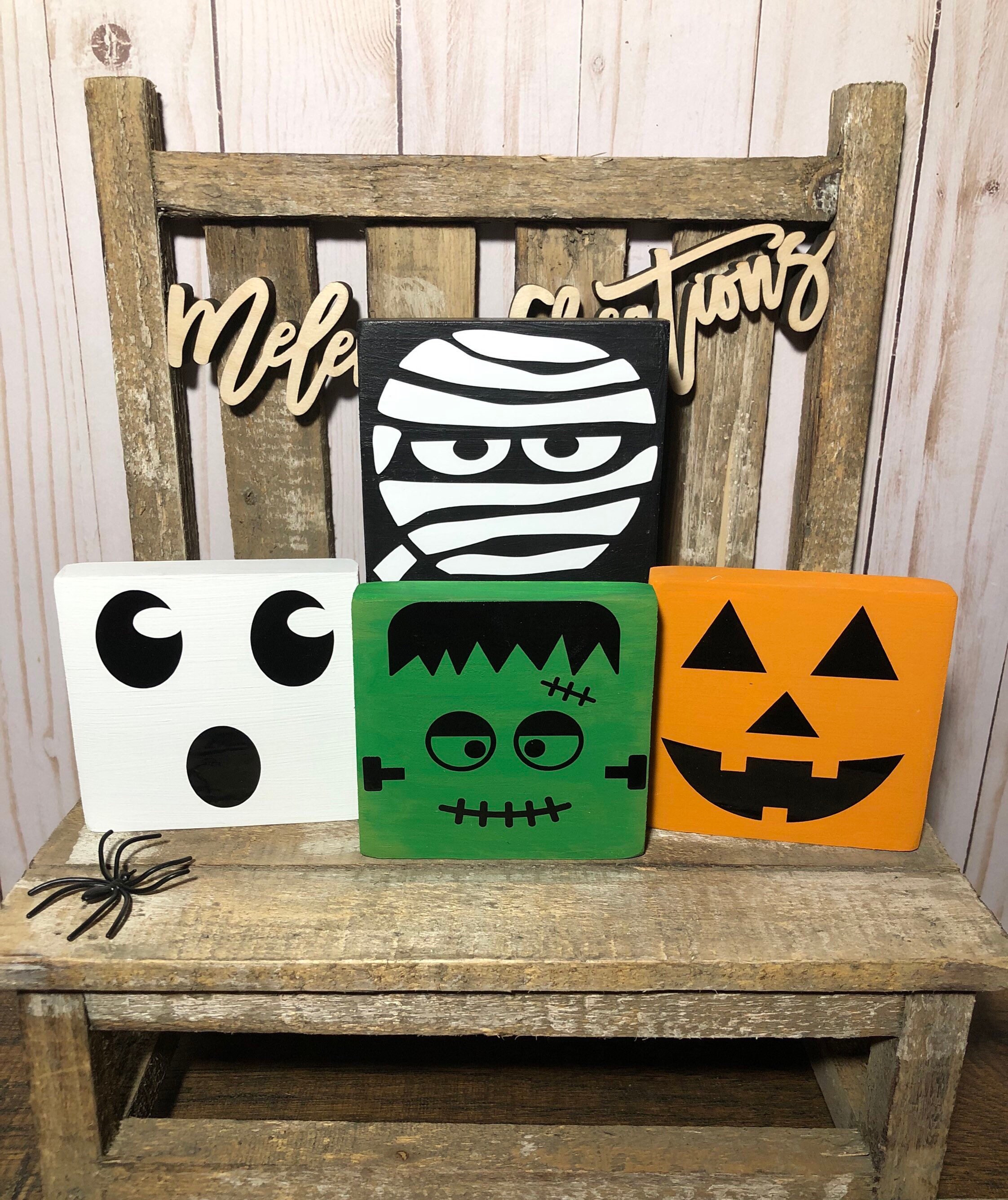 Halloween Wood Block Signs - Etsy