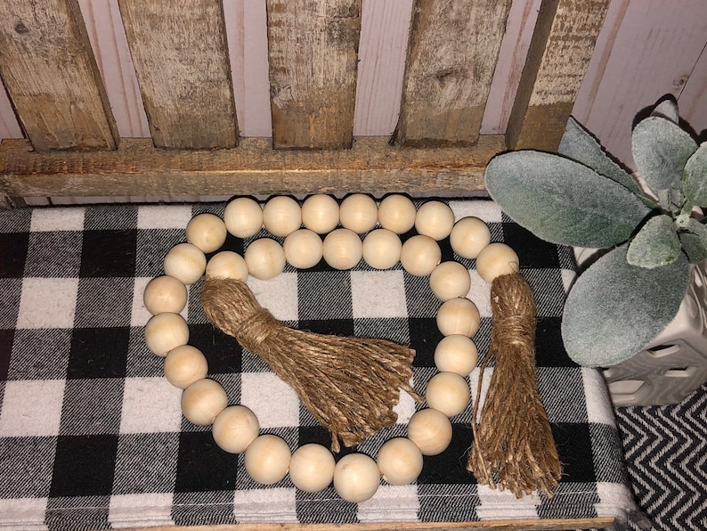 Handmade Natural Wood Bead Garland