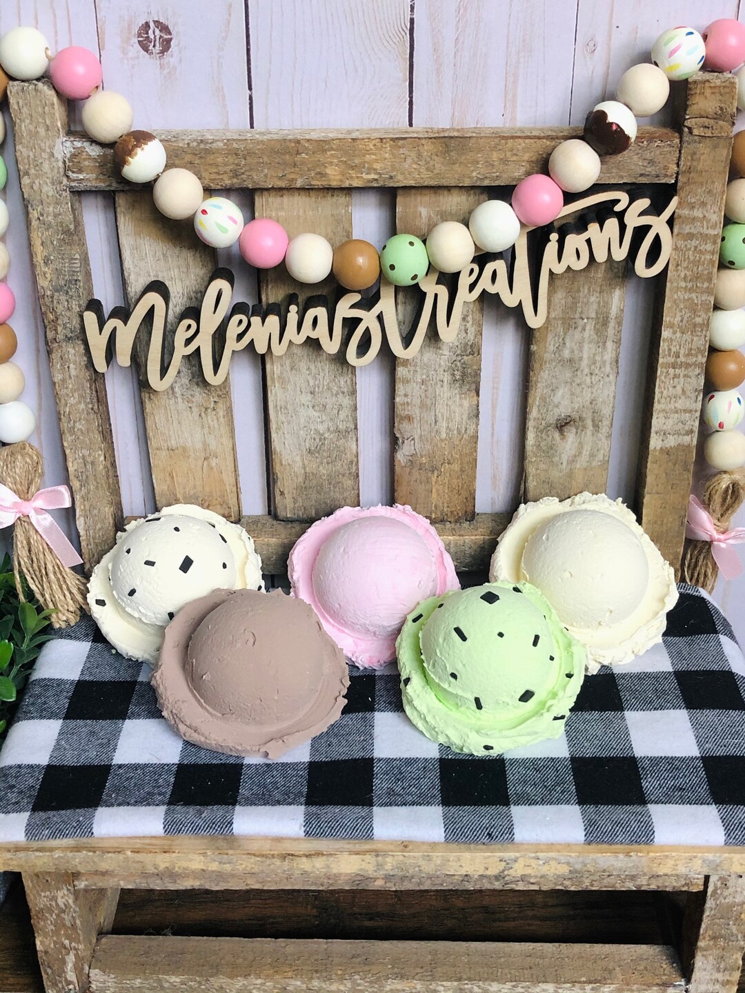 3 Individual Fake Ice Cream Scoops Etsy