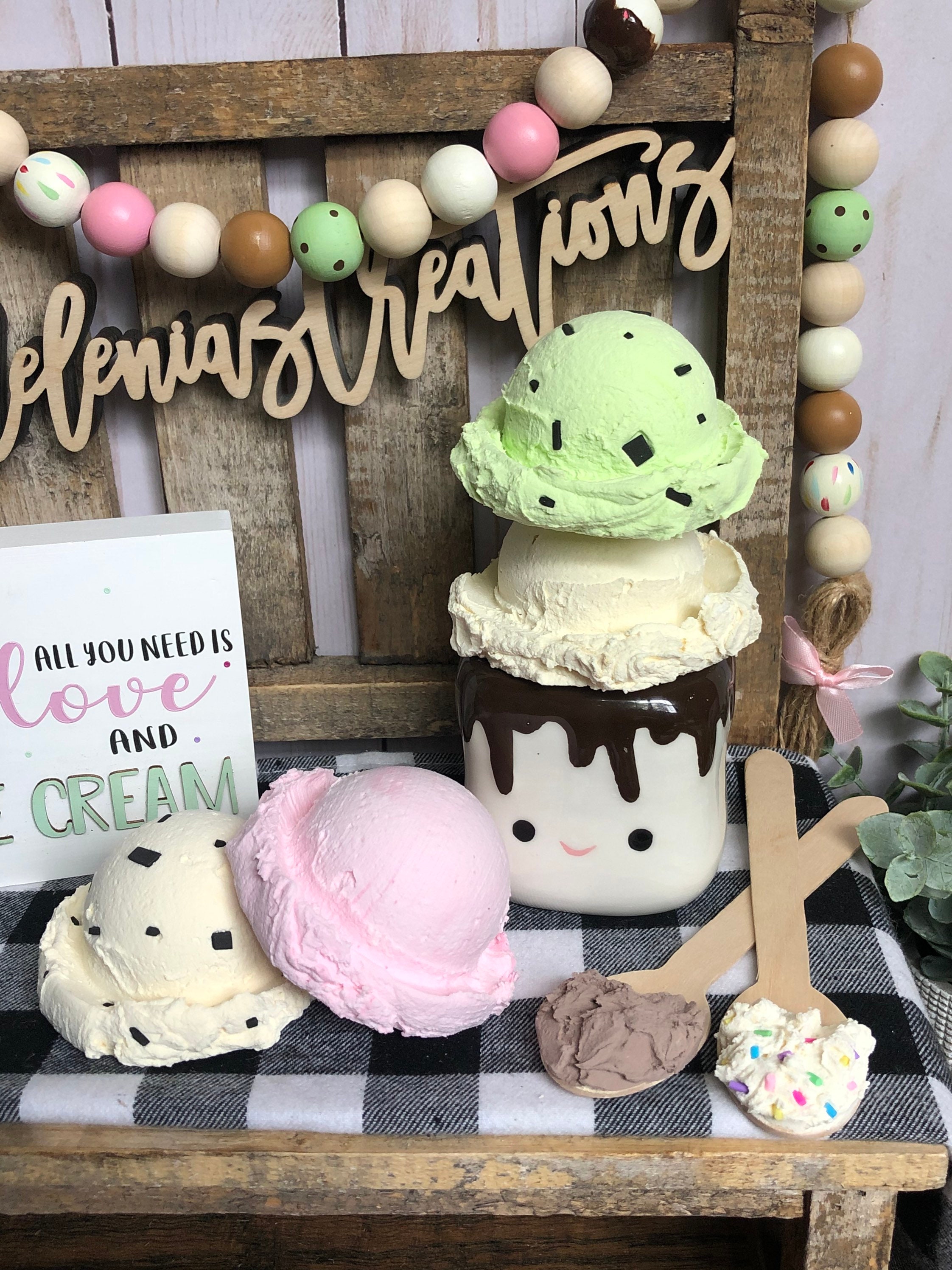 3 Individual Fake Ice Cream Scoops Etsy