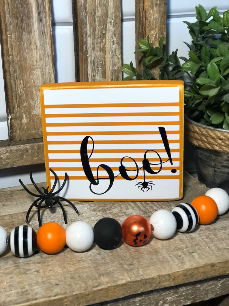 Halloween Decor Wood Block Signs Etsy