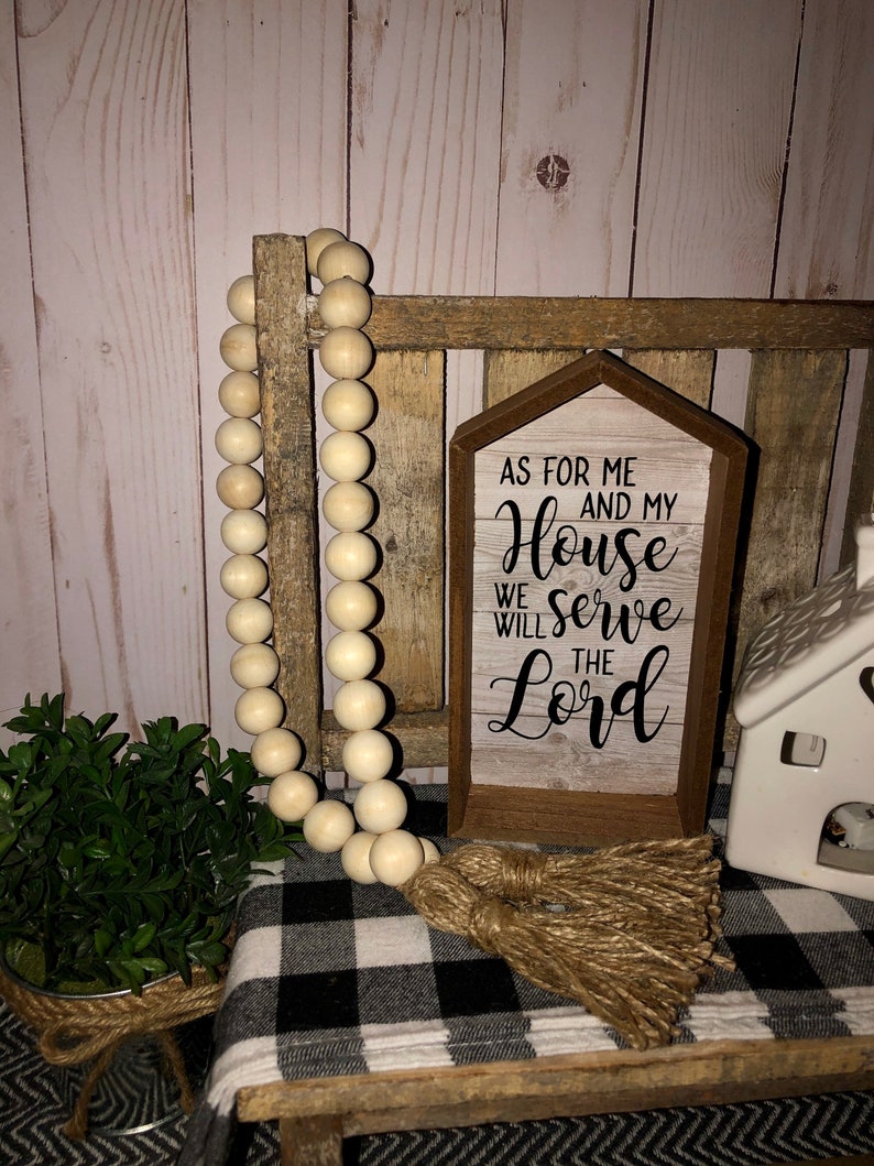 Handmade Natural Wood Bead Garland