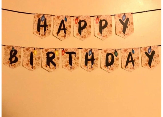 Happy Birthday Banner Stranger Things Stranger Things Happy Birthday Banner - Etsy Finland