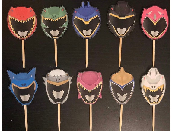 Power Rangers Dino Charge Cupcake Toppers Etsy