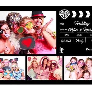 Wedding Photo Booth Template, FILM MAKER, Photo Booth Template, Photo Booth Template, 4x6 size, 4 pictures, editable