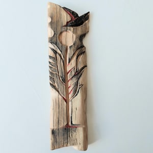 Hand Carved Baltic Tree of Life Relief: Reclaimed Wood, Lithuanian Art