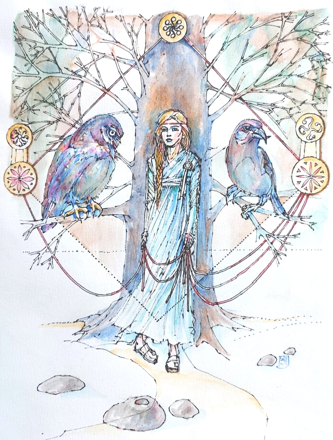 Goddess Laima. Quality print of my original Acrylic painting. | Etsy