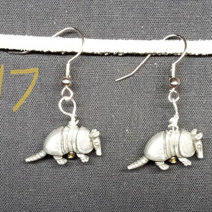 Silver-tone Armadillos Mixed Metals Drop Earrings