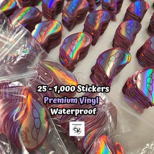 Pegatinas de vinilo holográfico. Calcomanías iridiscentes. Pegatinas personalizadas. Hechas a medida. Pegatinas arcoíris. Pegatinas brillantes. Pegatinas de vinilo reflectante.