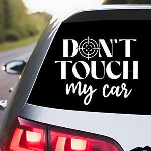 Do Not Touch My Car Deka (2er-Pack) | Lustiger Autoaufkleber mit Zielsymbol | Wasserdichter Vinyl-Autofenster- und Stoßstangenaufkleber