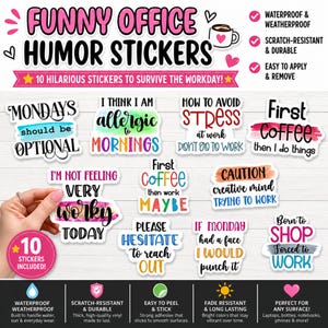 Funny Office Stickers | Sarcastic Work Humor Vinyl Decals