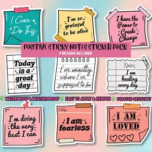 Stickers citations motivantes | Post-it pour l'affirmation positive | Décalcomanies en vinyle stimulantes pour l'entretien personnel pour agendas, journaux et plus