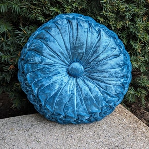 Light Turquoise Velvet Pillow, Luxury pillow, Housewarming Gift, Pintuck pillow, Designer Pillow, Handmade Gift for Mother from Daughter