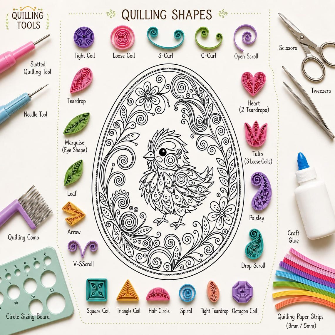 Quilling Spring Ornaments Tutorial: DIY Beginner Art Kit (digital ...