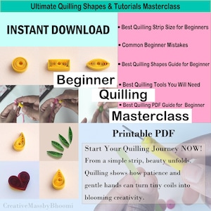 Nybörjarhandledning för quilling, guide till papperspysselformer (PDF-nedladdning)