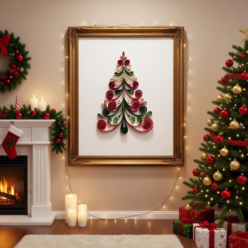 Christmas Tree Quilling Template: Paper Craft Art Pattern (PDF Download ...