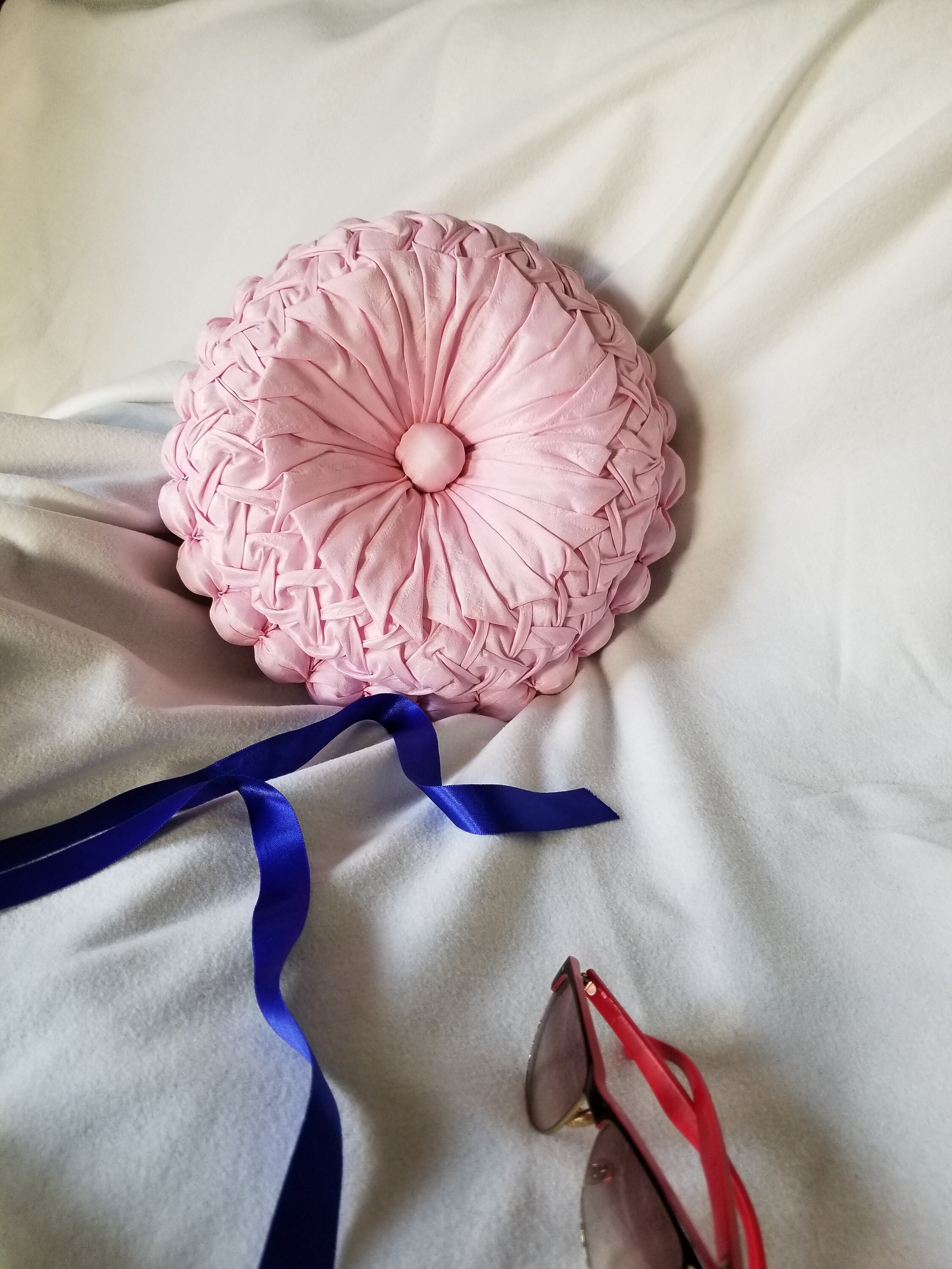 Light Pink Round Pillow, Throw Pillow, Artdeco Pillow, Girl Room Decor