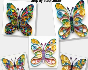Quilling Butterfly Template Pattern Bundle: DIY Quilling Craft Kit (PDF Download)