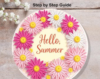 Quilling Frühling Gänseblümchen Blumen Anleitung DIY Kit: Papier Handwerk Kunst Anleitung (PDF Download)