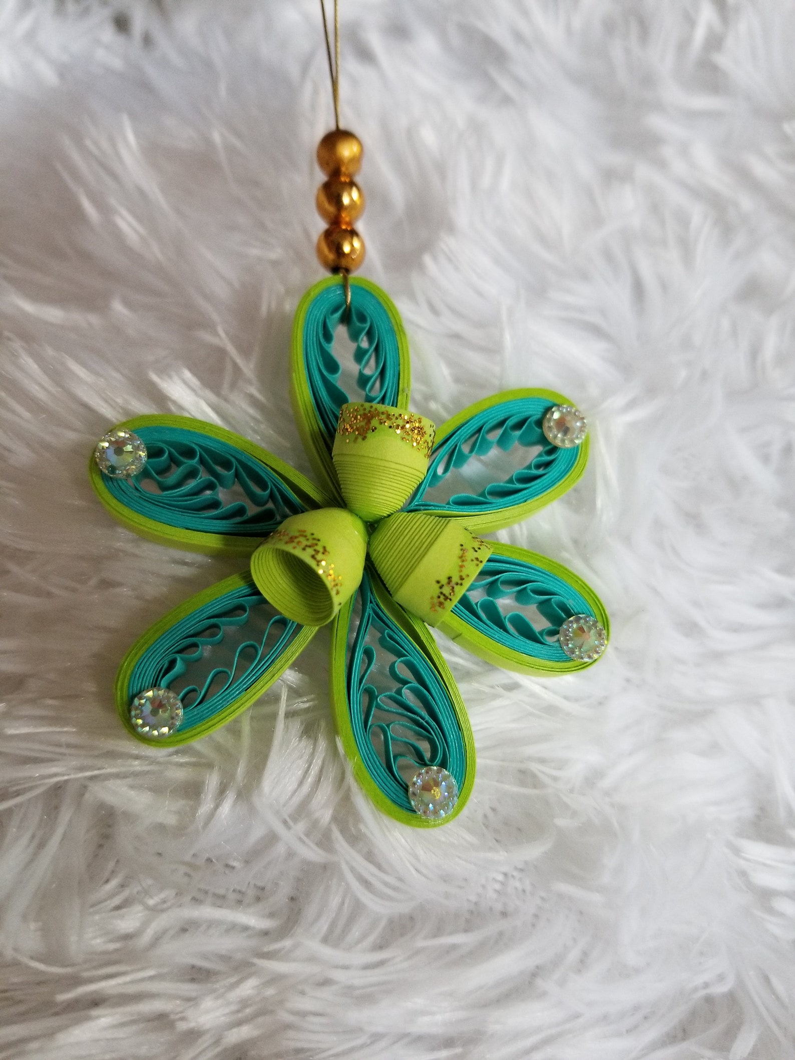 SET of FIVE Quill Poinsettia Christmas Ornament Quill wall Etsy